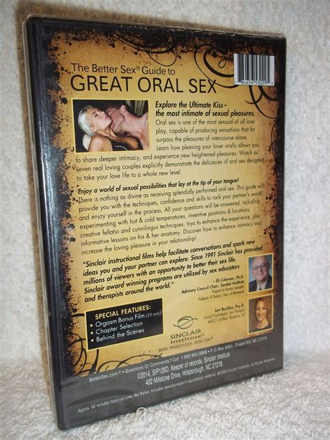 Sizzle Better Sex Guide To Great Oral Sex Dvd Sinclaire Institute Sex Education 784656530295 Ebay