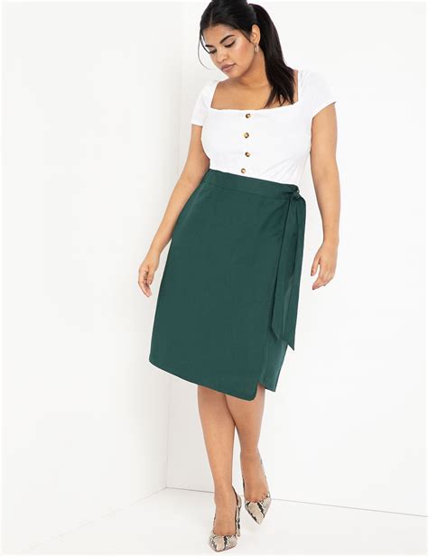 Wrap Midi Skirt Womens Plus Size Skirts Eloquii Womens Skirt