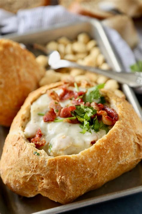 Fish chowders were the forerunners of clam chowder. Clam chowder recipe in bread bowl (With images) | Clam ...