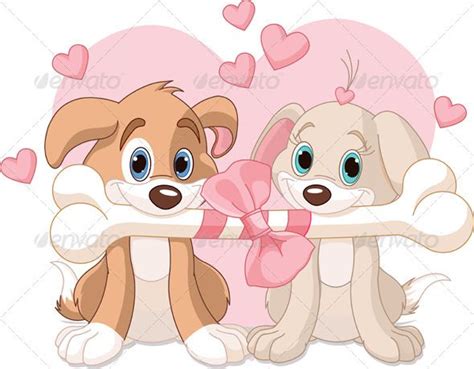 Graphicriver Two Valentine Dogs 3856689 Dog Valentines Cartoon Dog