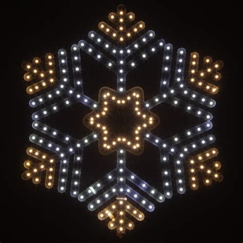 Led Ultra Bright Smd Hexagon 36 Point Snowflake Cool And Warm White