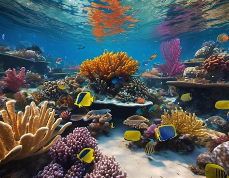 Premium AI Image An Underwater VR Coral Reef Ecosystem With Diverse
