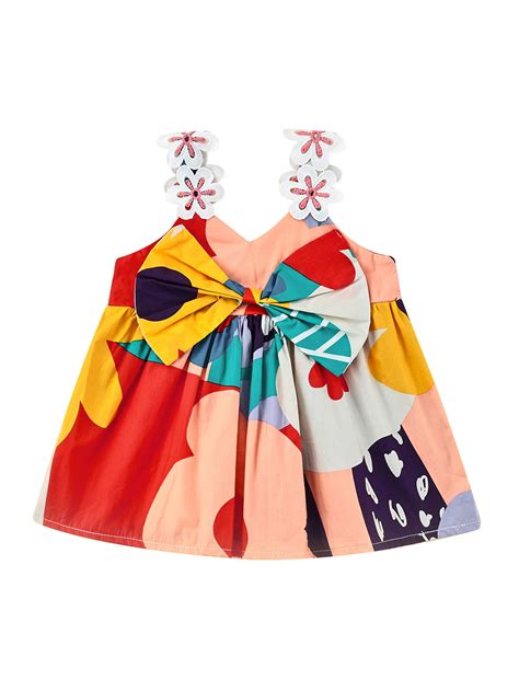 Eyicmarn Girls Summer Casual Dress Print V Neck Sleeveless Floral