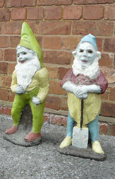 Two Well Sized Vintage Garden Gnomes