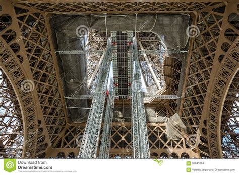 Closeup View Of The Framework Of The Eiffel Tower Stock Photo Image