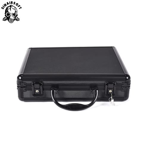 tactical aluminum pistol hard carry case padded foam gun bag glock ipsc suitcase 8424510081106