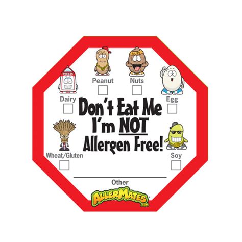 Allergy Stickers Awareness Allergen Allergic Wheat Food Kids Food