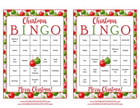 Christmas Bingo Game Download For Holiday Party Ideas Christmas Party