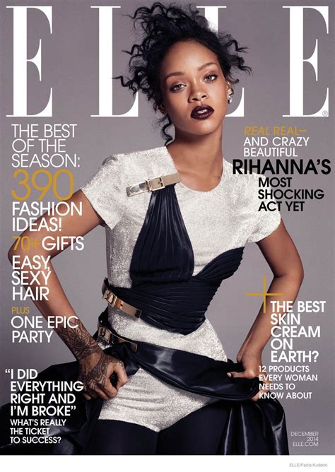 Rihanna Shows Off Her Modeling Side In Elle December 2014 Issue