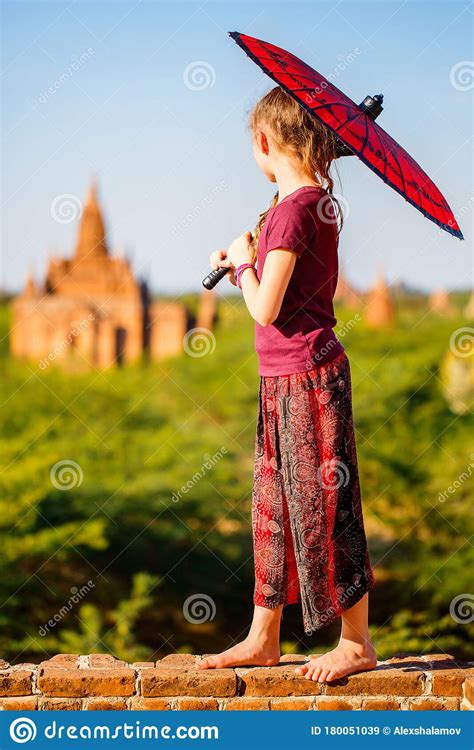 Young Girl In Bagan Myanmar Stock Image Image Of Tourism Heritage