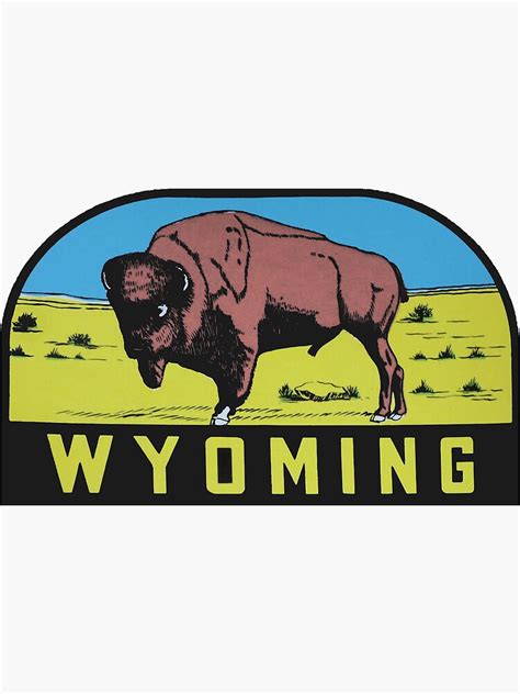 Wyoming Wy State Bison Buffalo Vintage Travel Decal Sticker For Sale