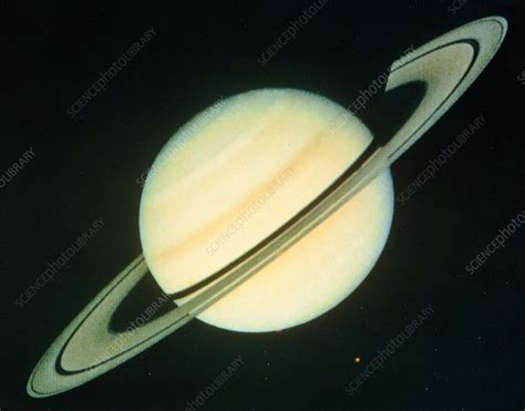 Voyager 1 Photo Of Saturn And Its Rings Stock Image R3900036