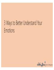 Ways To Better Understand Your Emotions Pdf Ways To Better