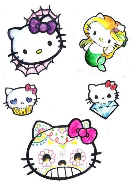 Hello Kitty Tattoo Stencils