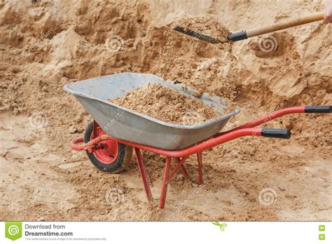 Construction Wheelbarrow Construction Works Transportation Of Soil On