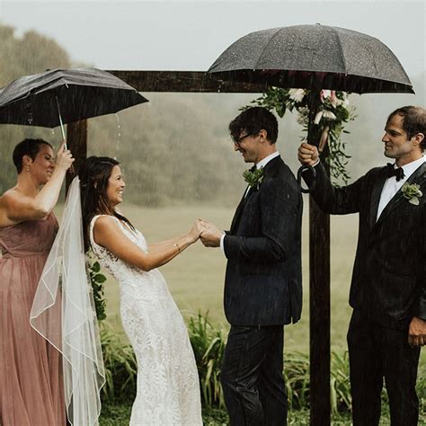 Surprise Rain Storm During Liv Johns Wedding Ceremony At The Barns
