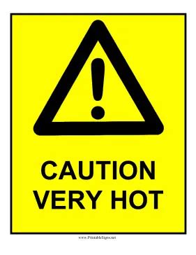 Printable Caution Hot Water Sign