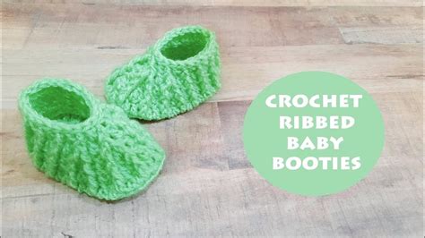 How To Crochet Ribbed Baby Booties Crochet With Samra Youtube