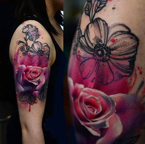 Red rock'n tattoos‏ @redrockn666 31 авг. 3D Abstract Flowers Tattoo On Girl Right Half Sleeve ...