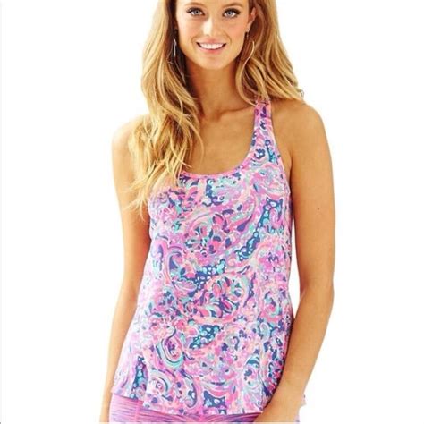 Nwt Lilly Pulitzer Luxletic Tank In La Playa Roupas Femininas Roupas