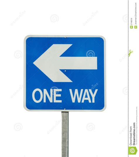 One Way Traffic Sign Isolated Royalty Free Stock Images