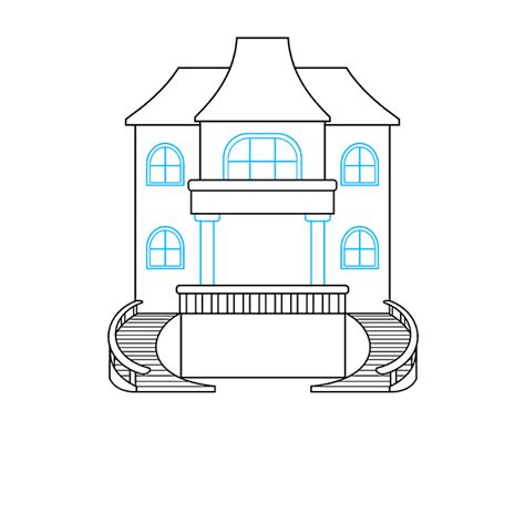 How To Draw A Mansion Really Easy Drawing Tutorial
