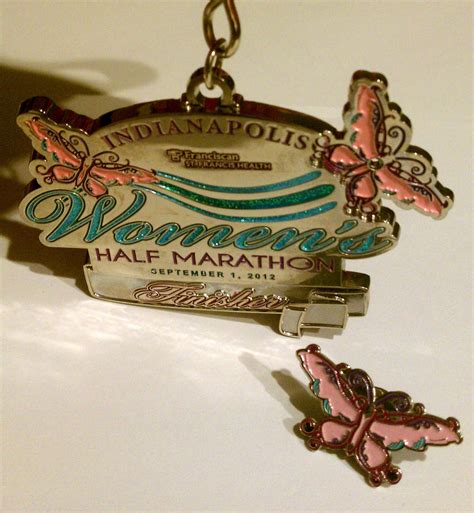 2012 Half Marathon Finisher Medal With Removable Butterfly Pin Race