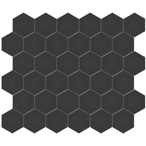 Soho Retro Black Matte Unglazed Porcelain Hexagon Mosaic 2 Tiles