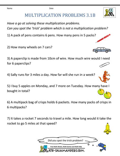 Third grade students will have fun taking this 3rd grade multiplication test. Multiplication Word Problem Worksheets 3rd Grade