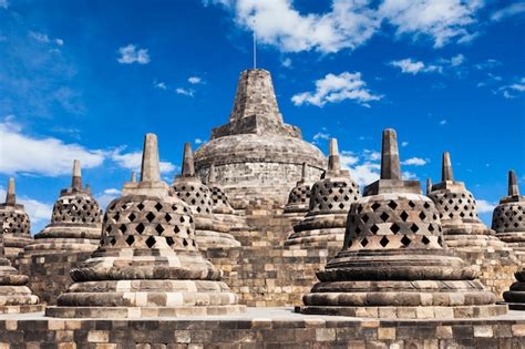 Stupa Of Borobudur Stone Temple Indonesian Heritage Silhouette Logo