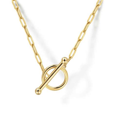 14k Yellow Gold Paperclip Chain Toggle Necklace Brinkers Jewelers