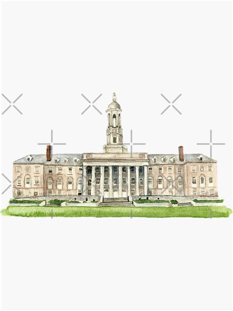 Psu Old Main Sticker For Sale By Peyhae Redbubble