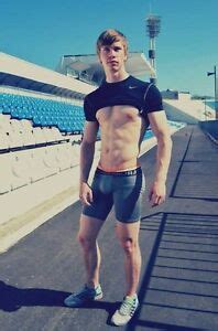 Shirtless Male Muscular Jock Sports Track Hunk Abs Athlete PHOTO 4X6