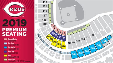 Great American Ballpark Seating Chart With Rows And Seat Numbers