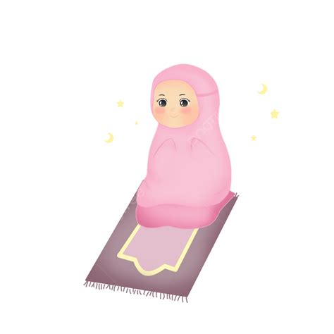 イスラム教徒の祈りの女性イラスト画像とpsdフリー素材透過の無料ダウンロード Pngtree