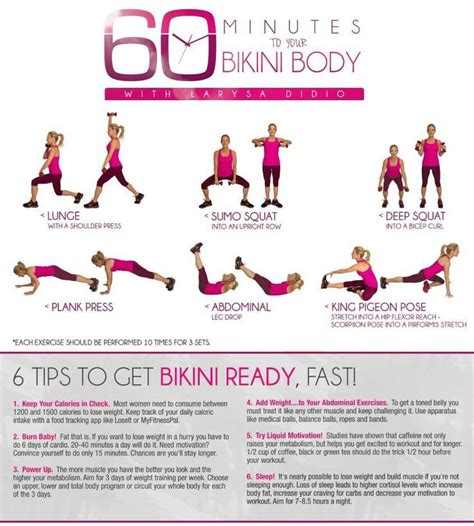 Bikini Body Workout By Larysa Didio Workout Pinterest Exercise
