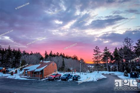 Beautiful Sunrise Over Horizon On Snowshoe Mountain West Virginia