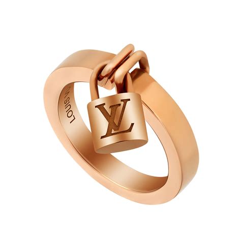 louis vuitton 18k rose gold lockit ring ring size 4 75 pre owned luxury designer