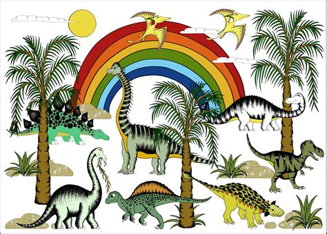 Poster Rainbow Dinosaur Dreaming Dino Raw