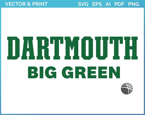 Dartmouth Big Green Wordmark Logo 2019 College Sports Vector Svg