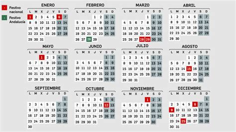 Calendario Laboral De Andalucía Para 2024 Festivos Y Puentes