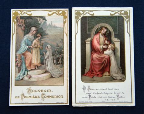 Lot De Images Pieuses Anciennes Vierge Marie Et J Sus Holy Card