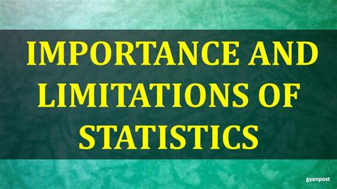 Importance And Limitations Of Statistics Youtube
