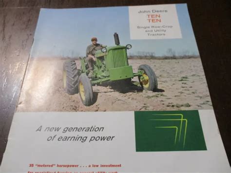 John Deere 1010 Single Row Crop And Utility Tractors Sales Brochure 1960