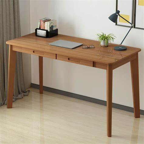 Solid Wood Leg Computer Desk Office Computer Desk Wood Writing Gaming