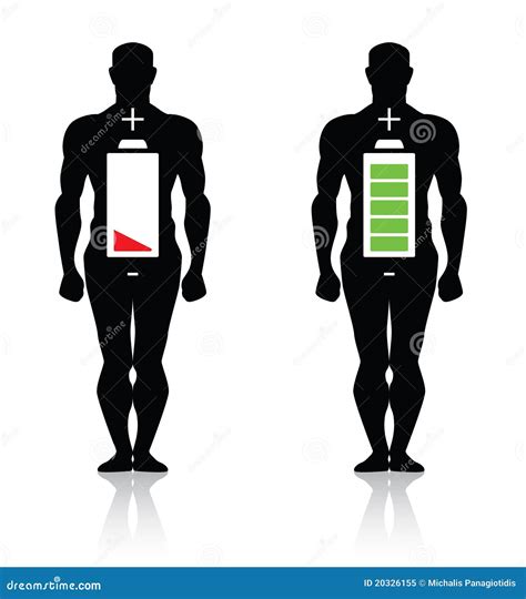 Human Body High Low Battery Isolated Royalty Free Stock Photo Image