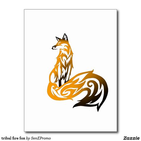 Tribal Fire Fox Postcard Tribal Anime Wolf Drawing Tribal Tattoos