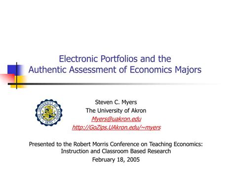Ppt Electronic Portfolios And The Authentic Assessment Of Economics