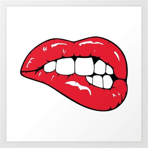 Red Lips Pop Art Art Print By Mydream Society6 Pop Art Drawing Lips Drawing Art Drawings