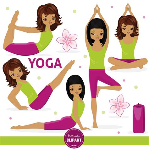 Fashion Girl Planner Clipart Illustration African American Clipart Yoga
